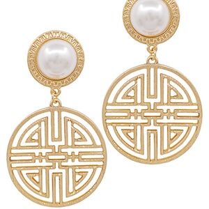 Preppy Filigree Pearl Drop costume gold Earrings BOHO NEW CUTE Loveshakefancy